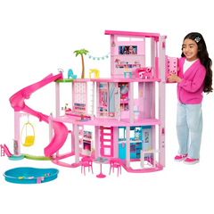 Barbie Dreamhouse Pool Party Doll House 3-Story Slide
