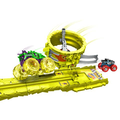 Hot Wheels Monster Trucks Skelesaurus vs. Bone Shaker Race and Crash Playset for Kids