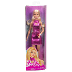 Barbie Fashionistas with Blonde Hair in Metallic Pink Mini Dress