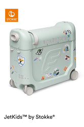 Stokke JetKids BedBox Green Aurora Kids Ride On Travel Suitcase Bed Box