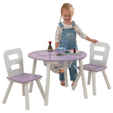 Round Storage Table & 2 Chair Set- Lavender