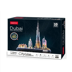 3D Puzzle City Line Dubai UAE 182pcs Battery Operated
