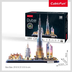 3D Puzzle City Line Dubai UAE 182pcs Battery Operated