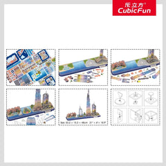 3D Puzzle City Line Dubai UAE 182-pieces Battery Operated