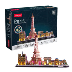 CubicFun 3D LED Puzzles City Line Paris 115-Pieces, Battery Operated