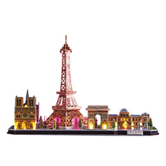 CubicFun 3D LED Puzzles City Line Paris 115-Pieces, Battery Operated