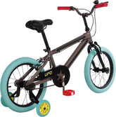 Spartan Lit UFO Kids Bicycle with Training Wheels Metallic Grey 16 - Inch