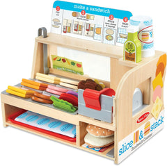Melissa And Doug Wooden Slice & Stack Sandwich Counter