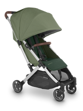 UPPAbaby Minu V2 Stroller Emelia Sage Green Mélange Silver Frame Chestnut Leather