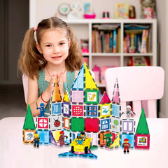 Picasso Magnetic Tiles with 4 Characters 100-Pieces