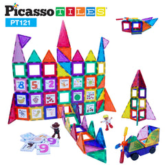 Picasso Magnetic Tiles Graphic Building Blocks 121-Pieces