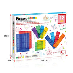 Picasso Magnetic Tiles Large Stabilizer Combo Set 12-Pieces