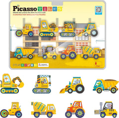 Picasso Magnetic Block Construction Vehicle Truck 8-Pieces