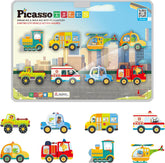 Picasso Magnetic Block Metro City Vehicles 8-Pieces