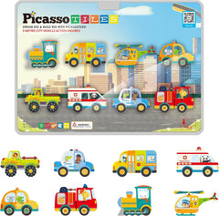 Picasso Magnetic Block Metro City Vehicles 8-Pieces