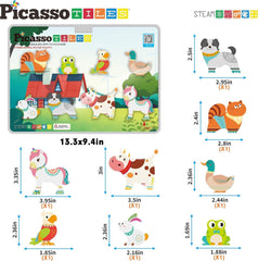 Picasso Magnetic Block Farm Animals 8-Pieces