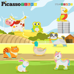 Picasso Magnetic Block Farm Animals 8-Pieces