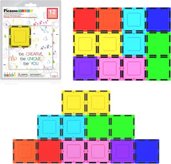 Picasso Magnetic Tiles Squre Expansion Pack 12-Pieces