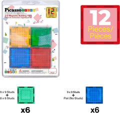 Picasso Magnetic Brick Blocks Toy Tile Combo Pack 12-Pieces