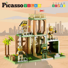 Picasso Magnetic Tiles Combat Force 4 Military Figures 186-Pieces