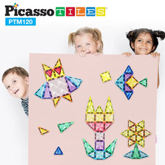 Picasso Magnetic Tiles Mini Diamond with 2Character+Car Truck 120pieces