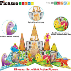 Picasso Magnetic Tiles Dino Set 38-Pieces