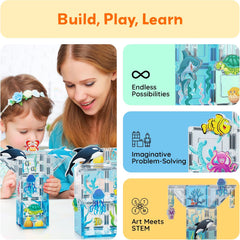 Picasso Magnetic Tiles Aquarium 52-Pieces