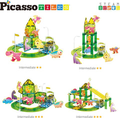 Picasso Magnetic Tiles Dino Track 89-Pieces