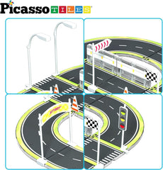 Picasso Magnetic Tiles Highway Printed Set 28-Pieces