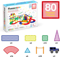 Picasso Magnetic Tiles Race Track 80-Pieces