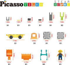 Picasso Magnetic Car Base Backhoe & Excavator 2-in-1 16-Pieces