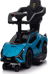 Factual Lamborghini Officially Licensed Push Car 3-in-1 Blue Battery Operated