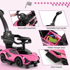 Factual Lamborghini Officially Licensed Push Car 3-in-1 Pink Battery Operated