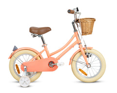 Rizz 12 Inch Peach Kids Bicycle - Platinum Girls