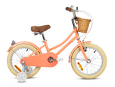 Rizz 14 Inch Peach Kids Bicycle - Platinum Girls