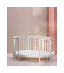 Stokke Sleepi Mini White with Extension Mattress and Fitted Sheet Bundle
