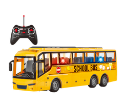 Power Joy RC School Bus with Lights Remote Control Toy Bus for Kids