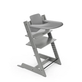 Stokke Tripp Trapp High Chair Storm Grey with Baby Set and Tray Bundle