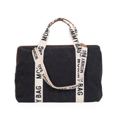 Childhome Mommy Bag Signature Canvas Black Large Baby Diaper Travel Bag