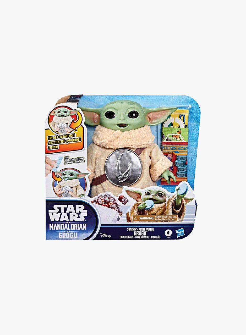 Star Wars Snackin’ Grogu Action Figure 6.5-Inch Toy with 6 Pretend Snacks