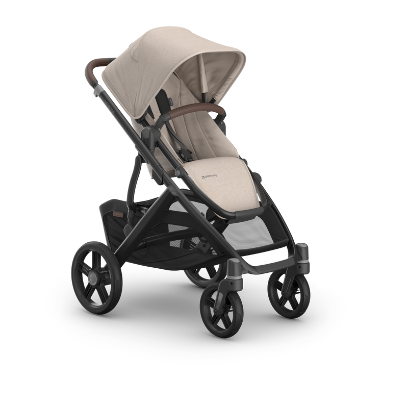 UPPAbaby Vista V3 Stroller Ada Sandstone Mélange Carbon Frame Chestnut Leather