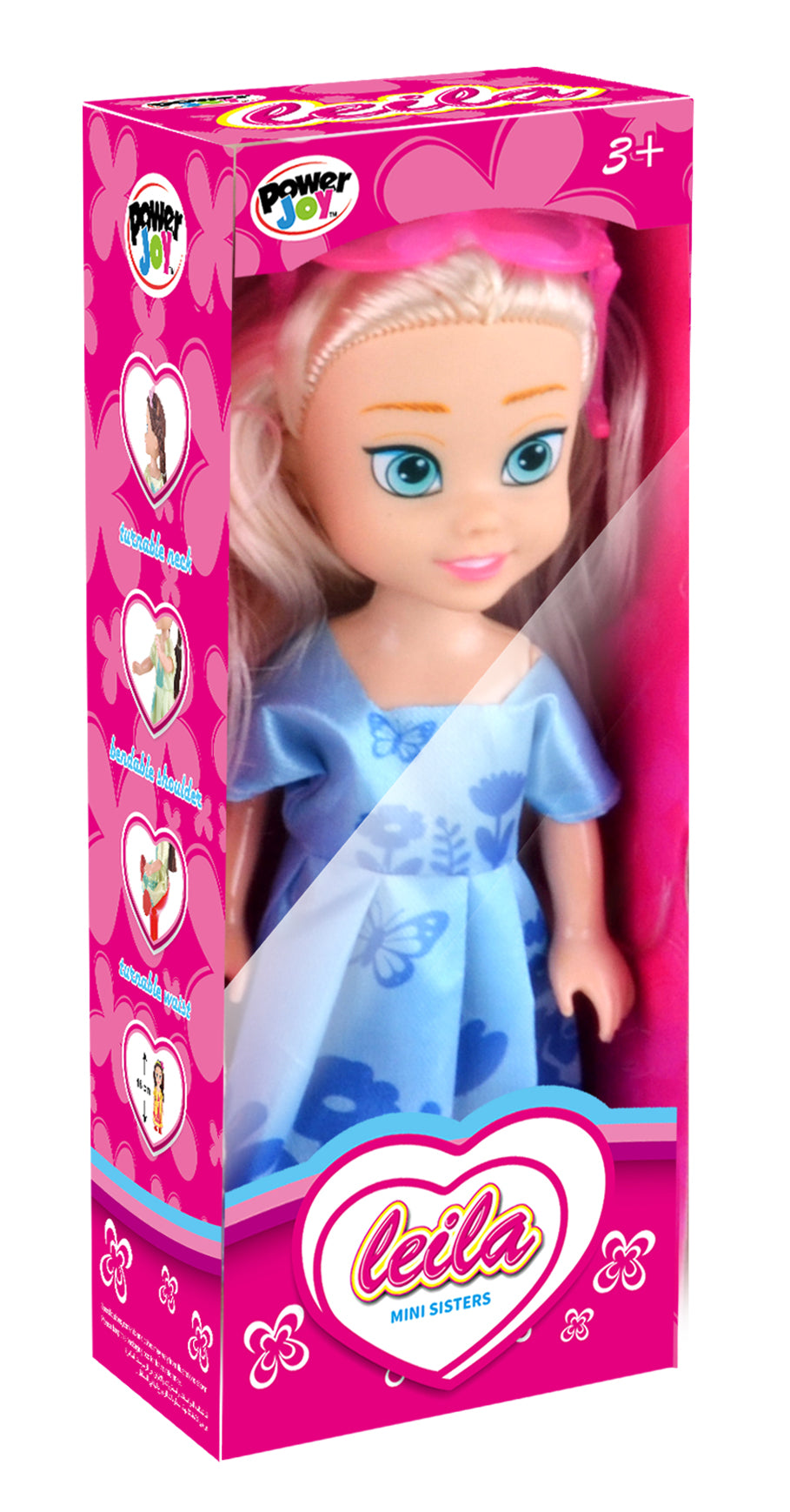 Power Joy Leila Princess Mini Sisters 16cm Fashion Dolls Assorted Styles - Sold per piece