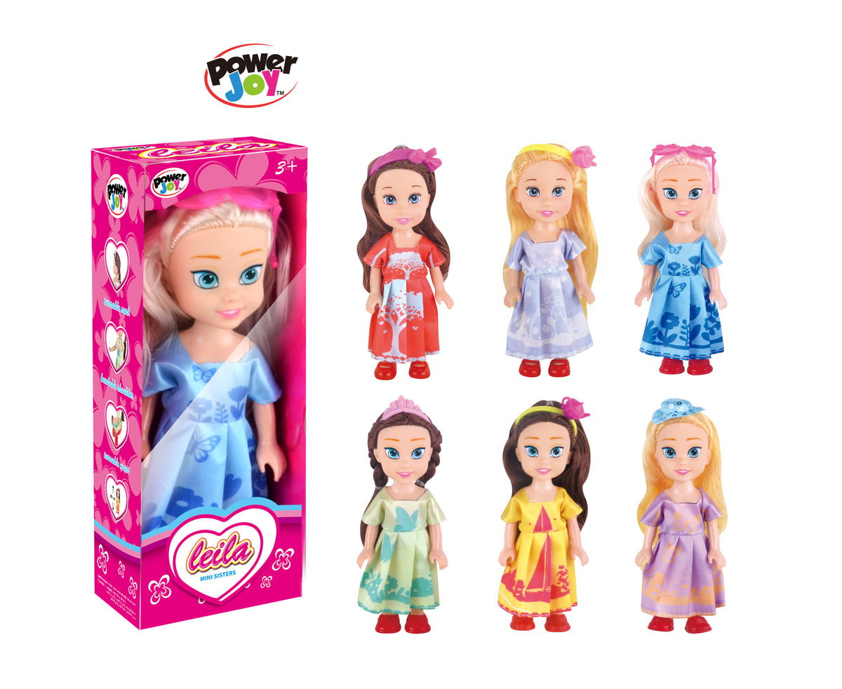 Power Joy Leila Princess Mini Sisters 16cm Fashion Dolls Assorted Styles - Sold per piece