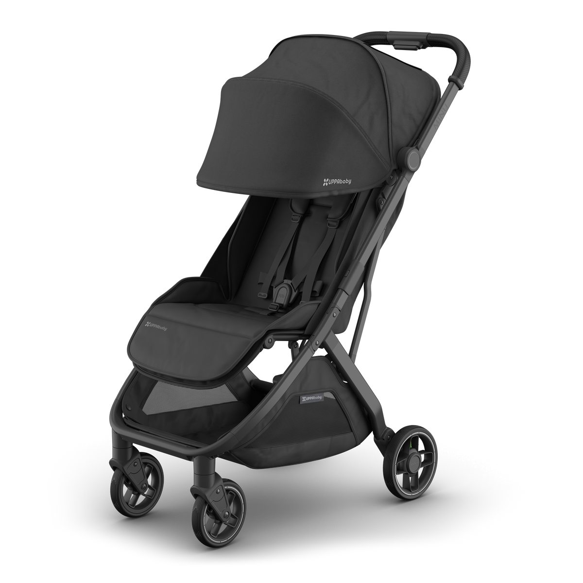 UPPAbaby Minu V2 Stroller Jake Charcoal Carbon Frame Black Leather