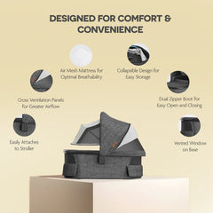 UPPAbaby Bassinet V3 Greyson Charcoal Mélange
