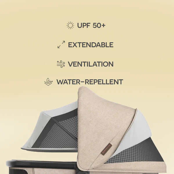UPPAbaby Bassinet V3 Liam Oat Mélange Carbon Frame