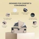 UPPAbaby Bassinet V3 Liam Oat Mélange Carbon Frame