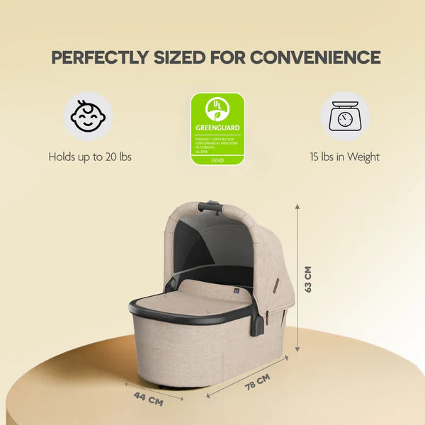UPPAbaby Bassinet V3 Liam Oat Mélange Carbon Frame