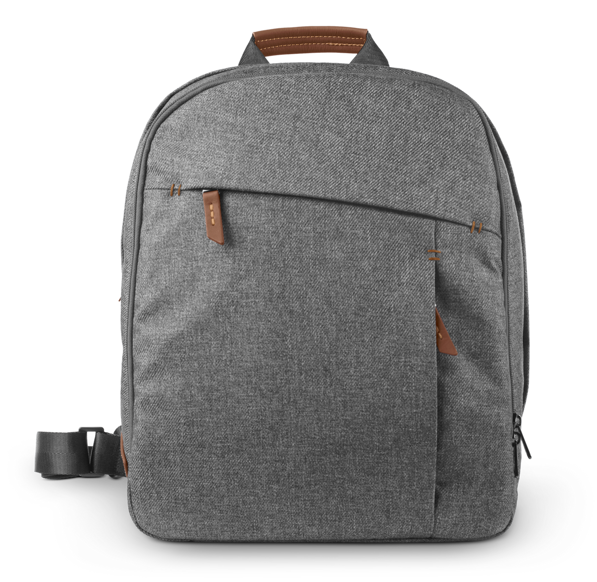 UPPAbaby Changing Back Pack Greyson Charcoal Melange Saddle Leather Diaper Bag