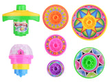 Kidzpro Battery-Operated Flashing Top Set 7 Pieces, Colourful LED Light-Up Spinning Toy, Ages 3+
